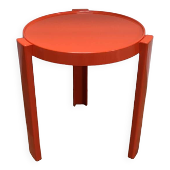 Petite table ronde vintage orange 1970