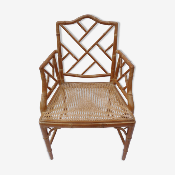 Fauteuil façon bambou canné