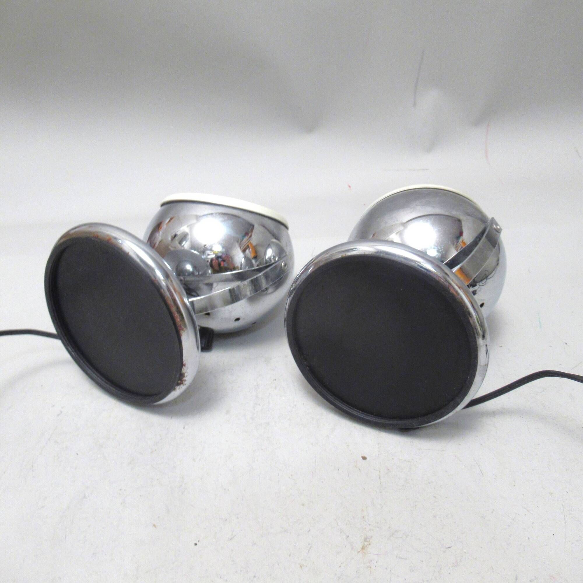 Pair of chrome ball lamps from the 1960s.