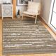 Relief jute rug in white and black 80x150 cm
