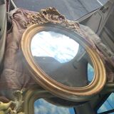 Pediment mirror in gold medallion with gold leaf 1840