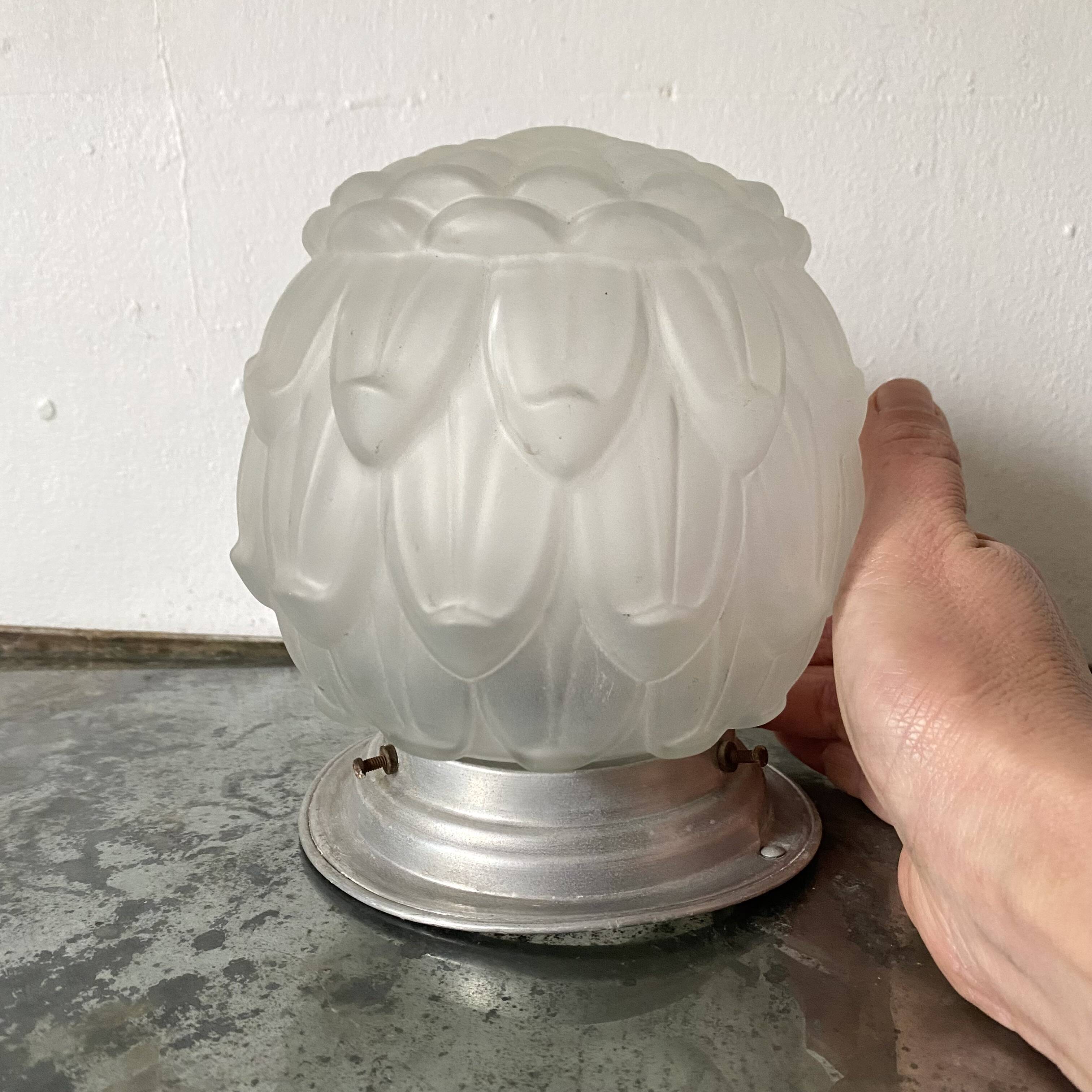 Art Deco frosted glass ball ceiling light