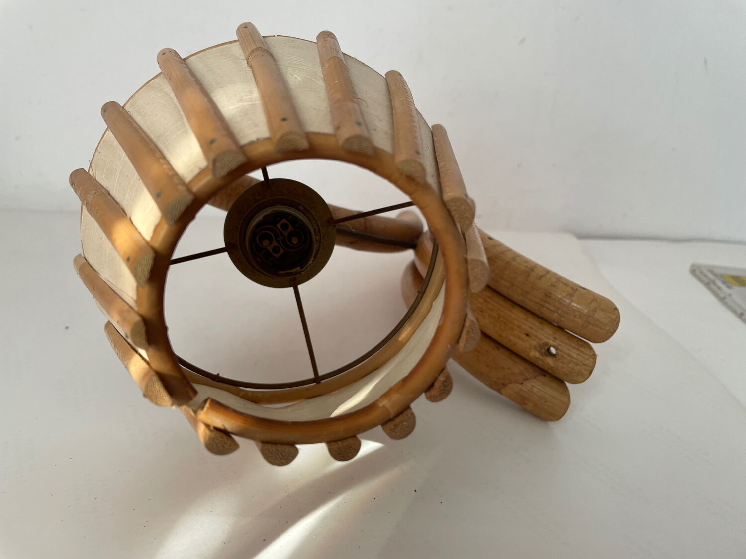 Vintage bamboo wall lamp
