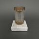 Vase soliflore 1900 ornementé d'une galerie en laiton style Louis XVI