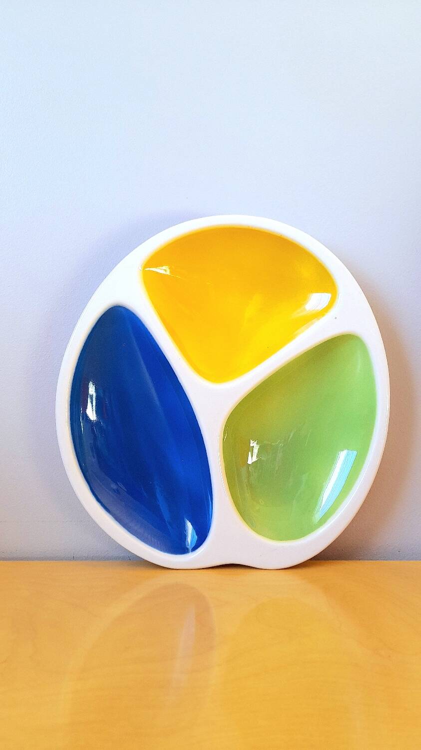 Gien earthenware appetizer dish, 1980.