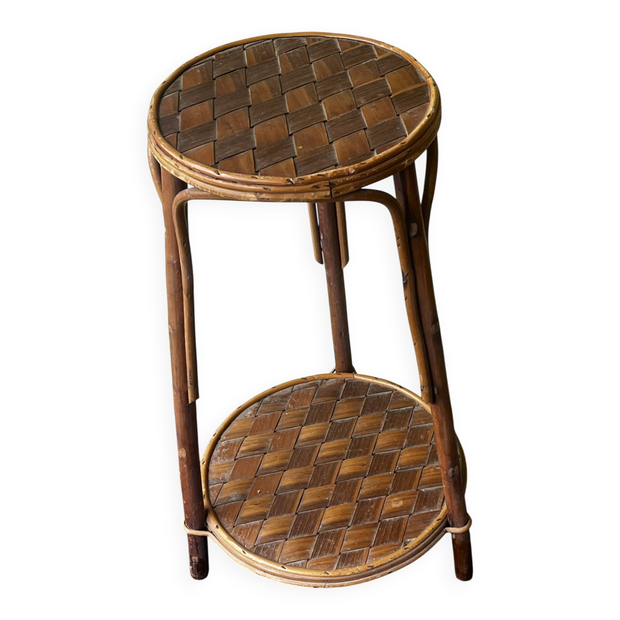 Side table / Occasional table Chestnut. Vintage rattan.