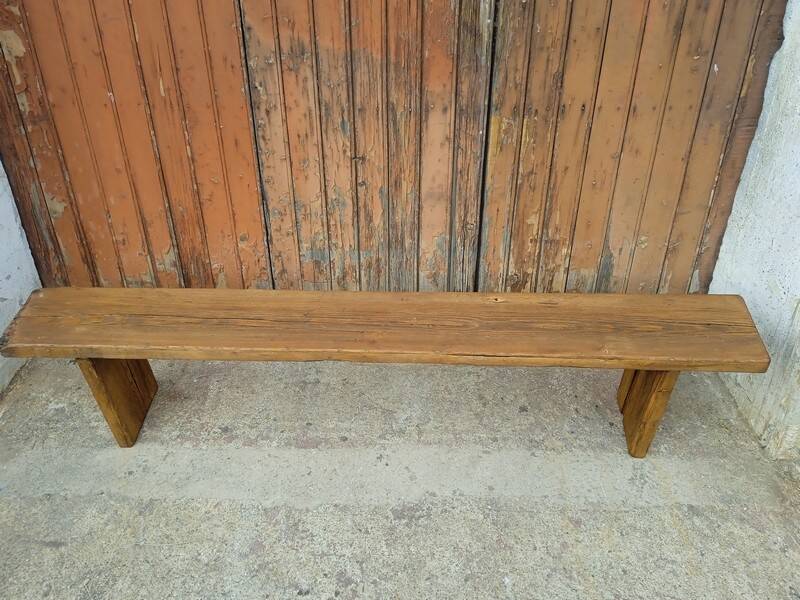 Bench 200 cm old patinated solid wood