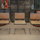 Set of 6 model b32 cesca marcel breuer chairs, italy 1970s