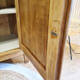 Old solid wood sideboard 2 doors and 2 drawers renovated