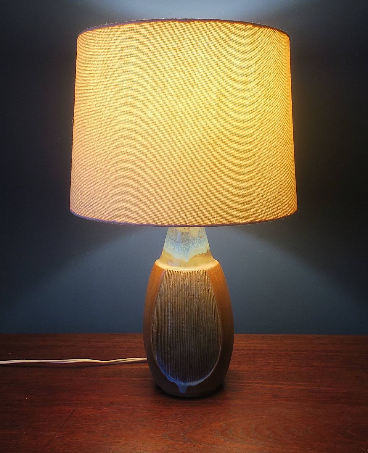 Michael Andersen for MA&S ceramic table lamp with original shade, 1960s
