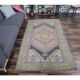 Vintage Turkish Oushak Handmade Pink Wool Rug 125x210