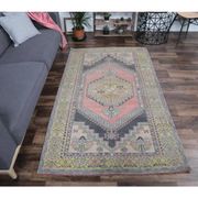 Vintage Turkish Oushak Handmade Pink Wool Rug 125x210