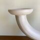 Brutalist candle holder made of white chamotte clay, 1980.