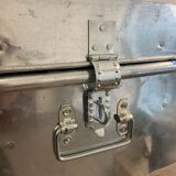 Metal box with lock for padlock