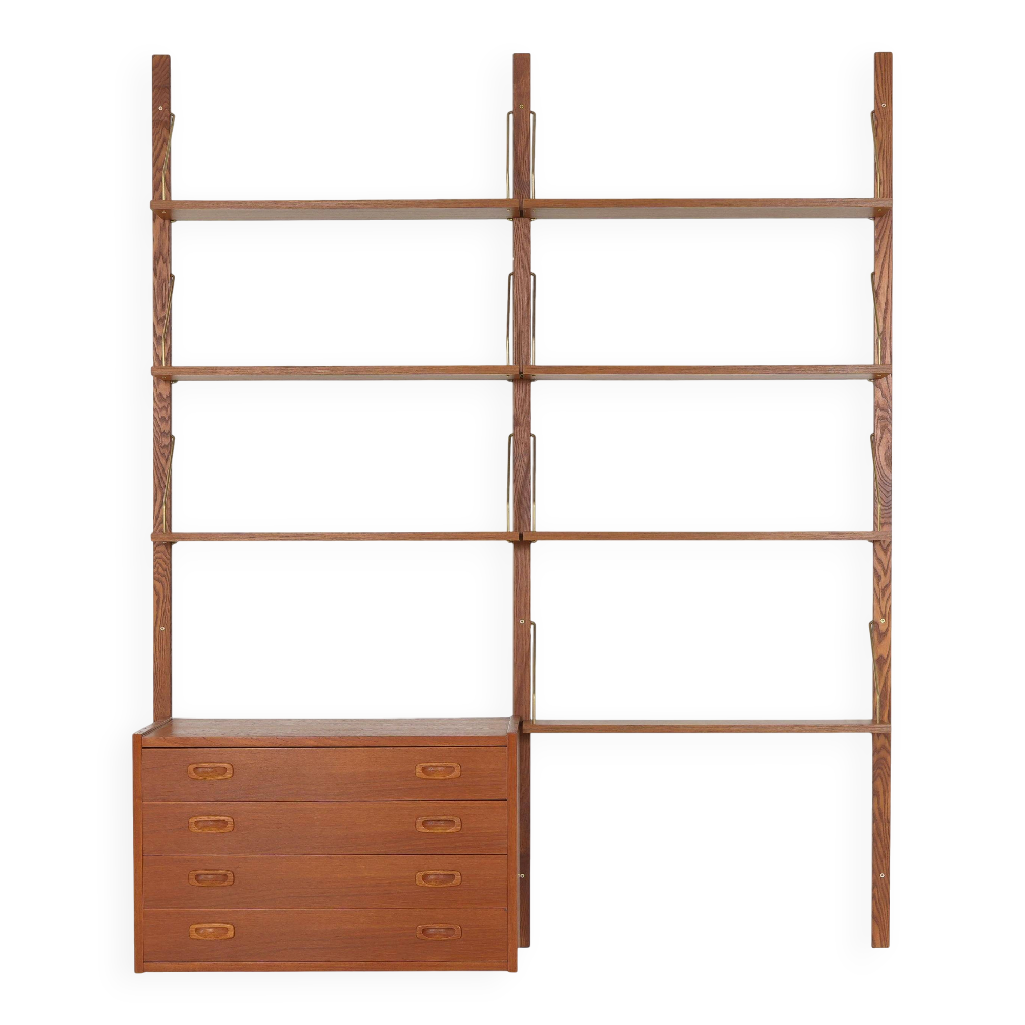 Teak bookcase PS System, Danish design, 1960s, manufactured by Randers Møbe