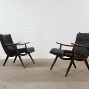 Lot de 2 fauteuils vintage, design milieu du siècle, années 50, 60 et 70