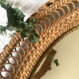 Vintage wicker mirror