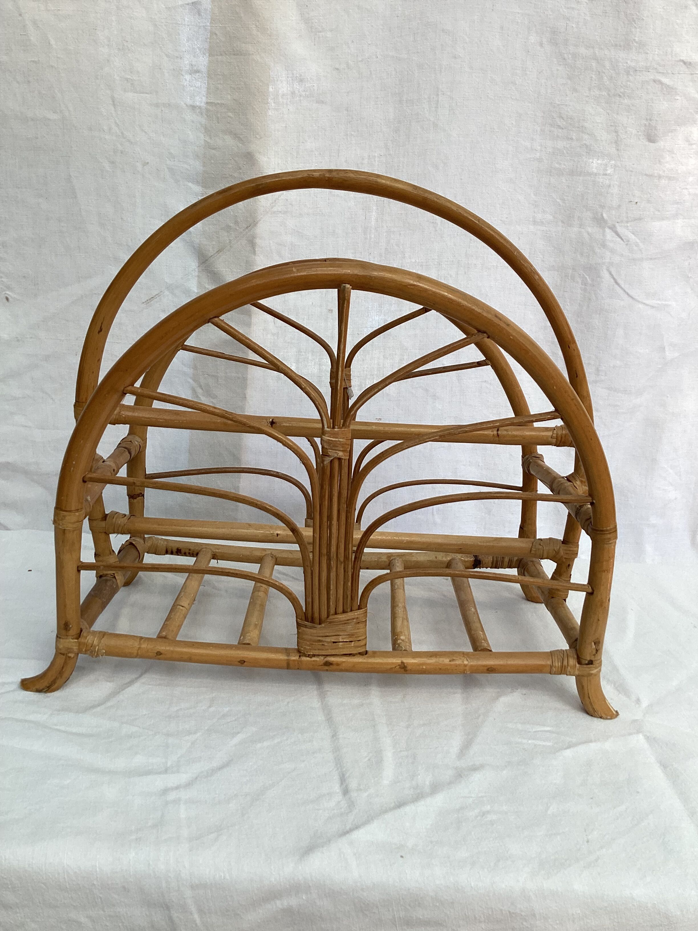 Rattan magazine holder