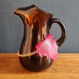 Carafe à Sangria Vintage Espagnole - Pichet en Verre Ambré Rétro