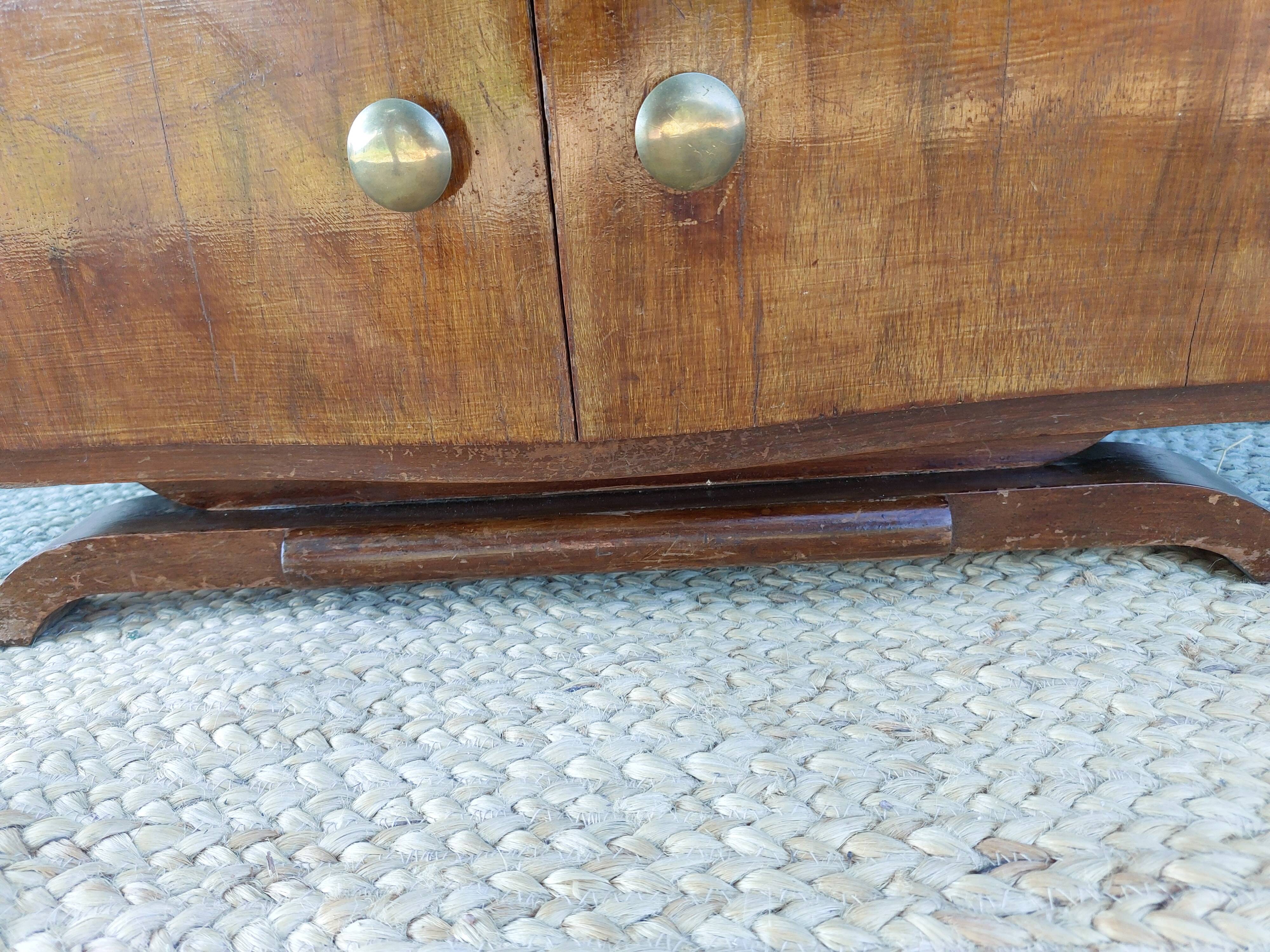 Art deco bedside table, black marble
