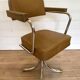 Fauteuil de Bureau Pivotant Vintage 1970 – Style Space Age Chrome & Camel