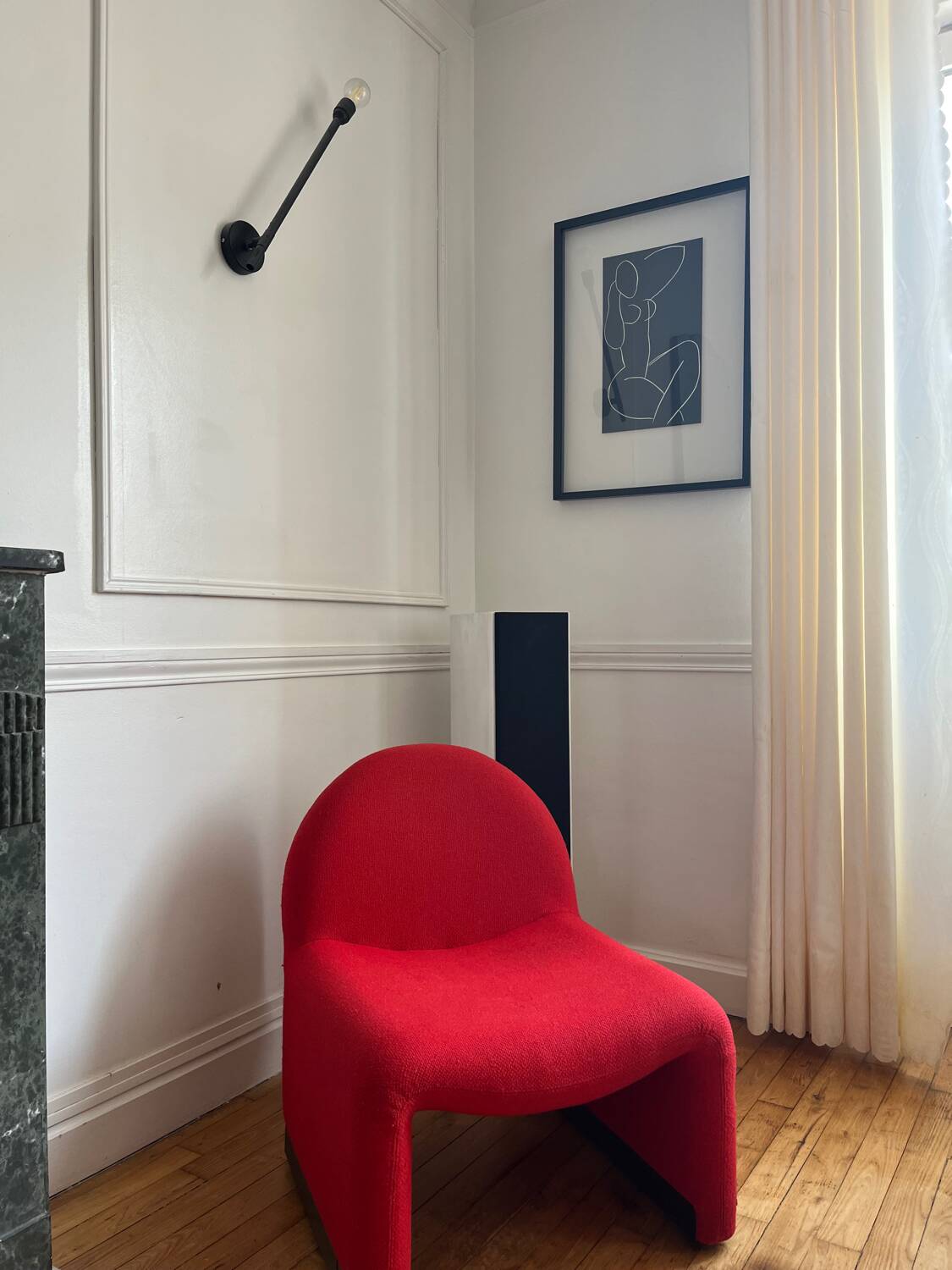 Vintage wool fireside chair