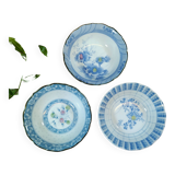 Trio of Ceramic Bowls with Japanese Patterns