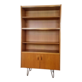 Scandinavian teak and metal bookcase