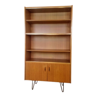 Scandinavian teak and metal bookcase