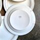 12 Corning dinner plates in white and gold porcelain