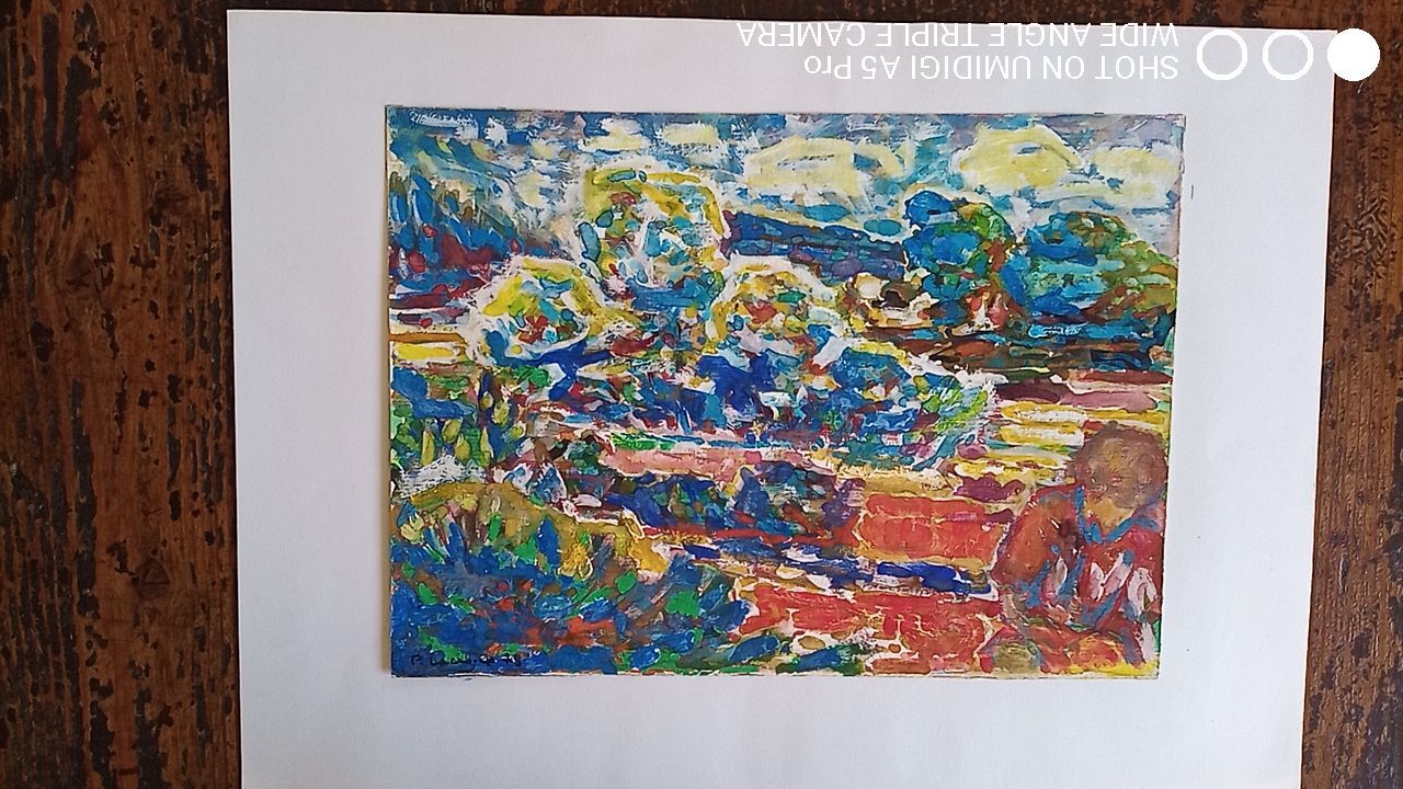 Pierre Lacroux (1909-1993) Gouache - 24 x 32 cm -landscape and character - 1978