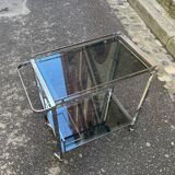 Chrome rolling serving cart from the 1950s-60s