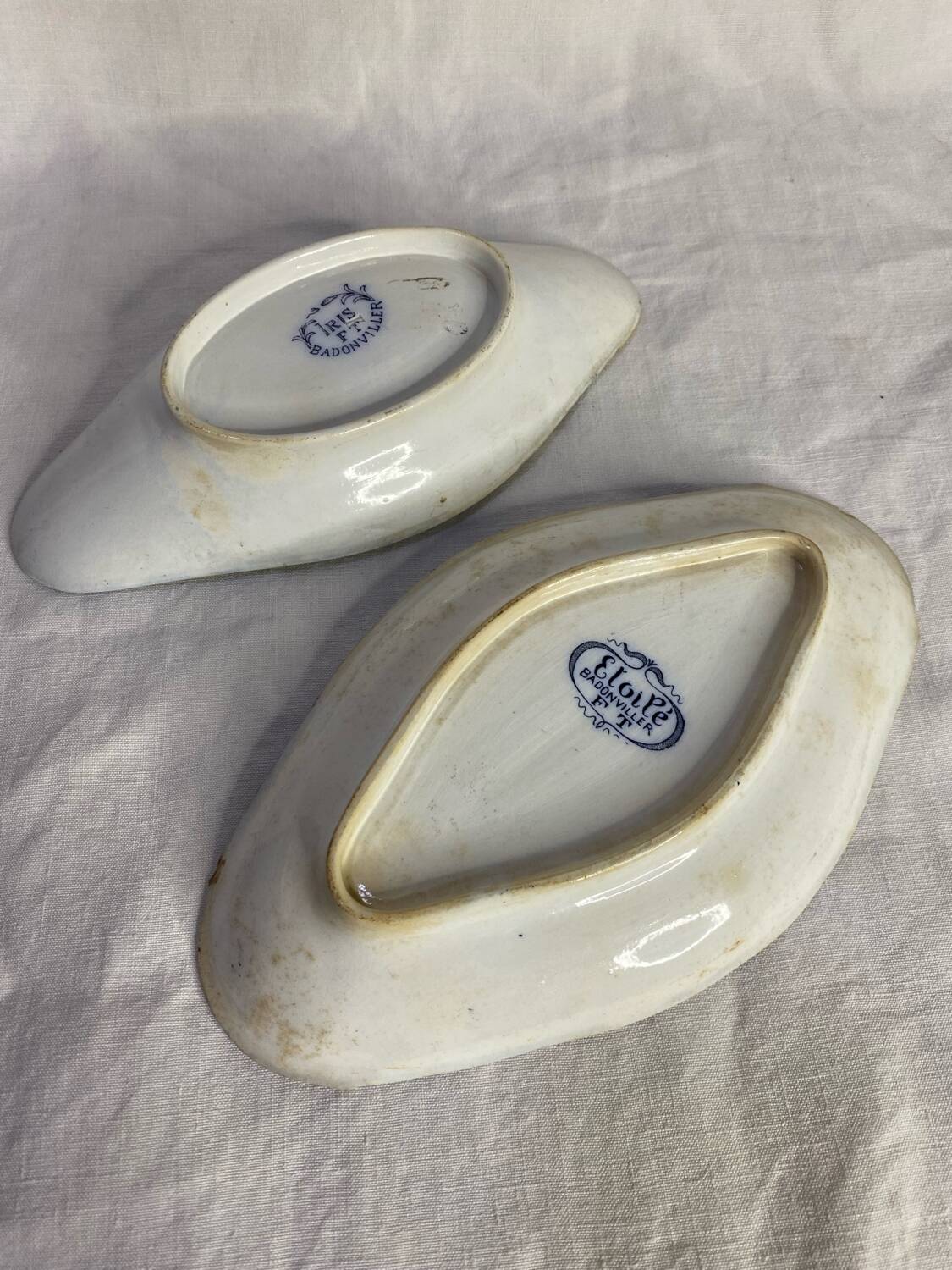 Lot de 2 raviers anciens Elchinger Badonviller – décors bleus