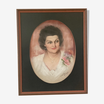 Portrait painting of a woman in the 18940s