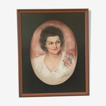 Tableau portrait d'une femme dans les années 18940