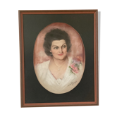 Portrait painting of a woman in the 18940s