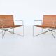 Pair of lounge chairs steel and rattan Gelderland The Netherlands 1964