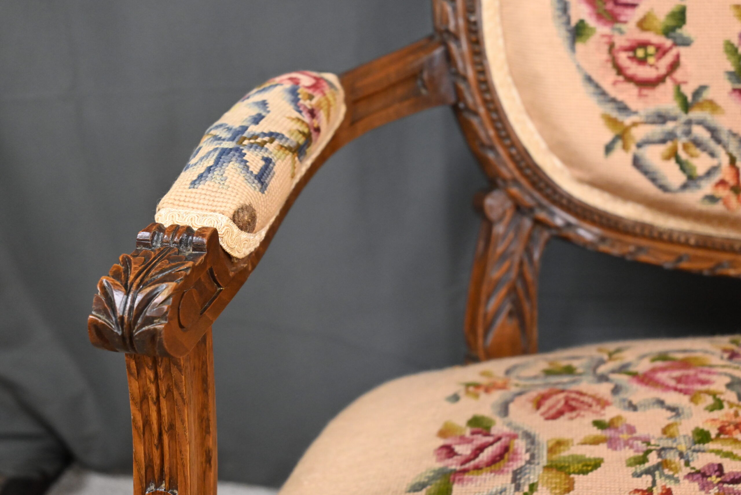 Beech canapé, stained, Louis XVI style - 1920