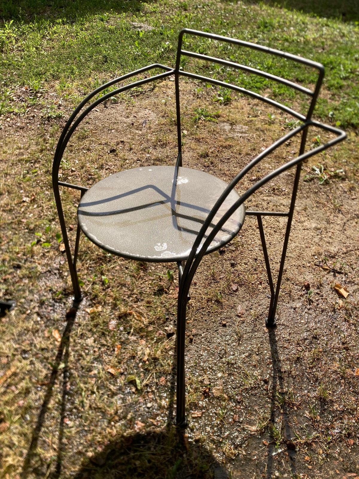 Silver moon table and chairs set fermob designer mourgue