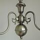 Vintage french 3 light silver brushed satin flemish chandelier