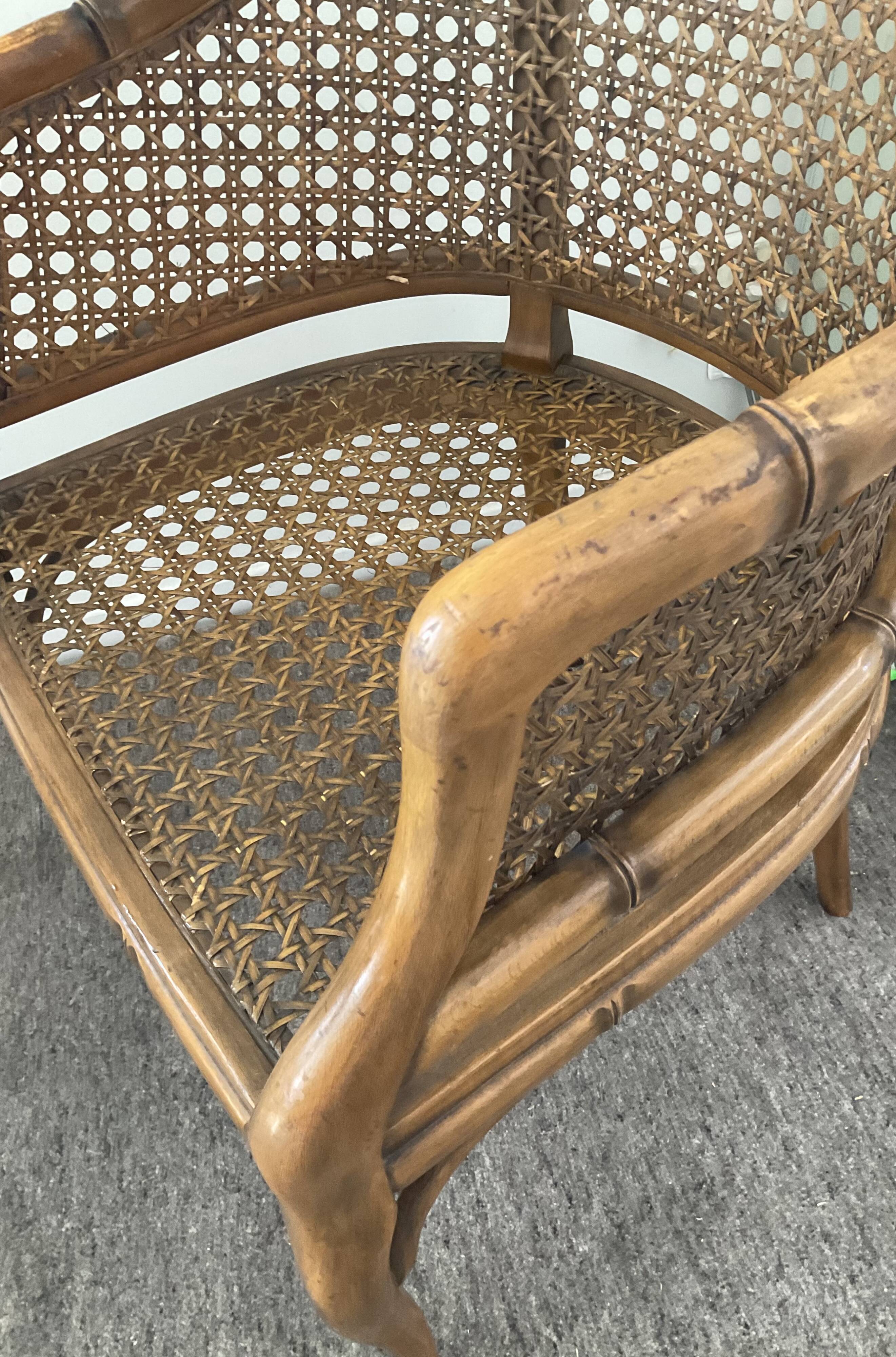 Pair of canned armchairs from the 50s and 60s