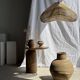 Small brutalist Indonesian footed pot H13 D15