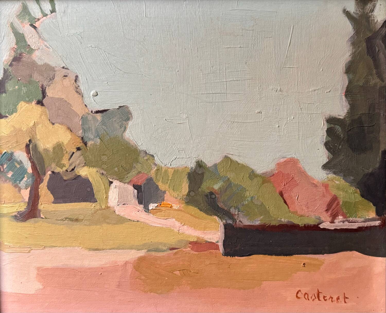 Oil on panel signed Anne Casteret