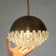 1/4 Vintage glass pendant light / brutalist copper bar lamps  MCM 1970s