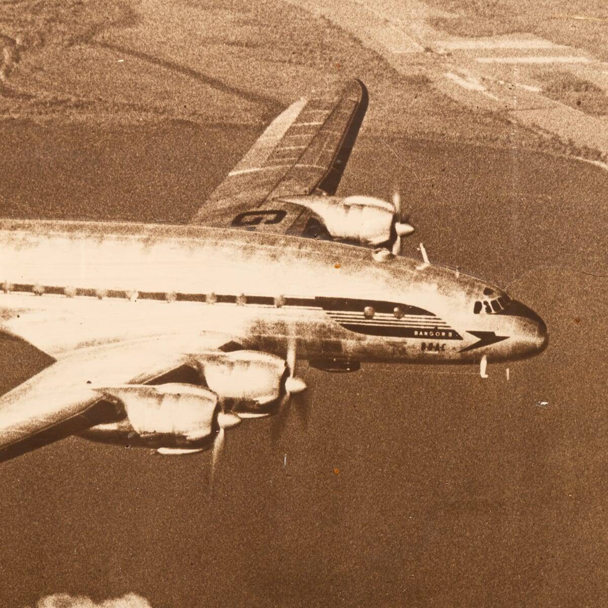Vintage 20thC Large Photograph Of A Boac Constellation Speedbird c.1950