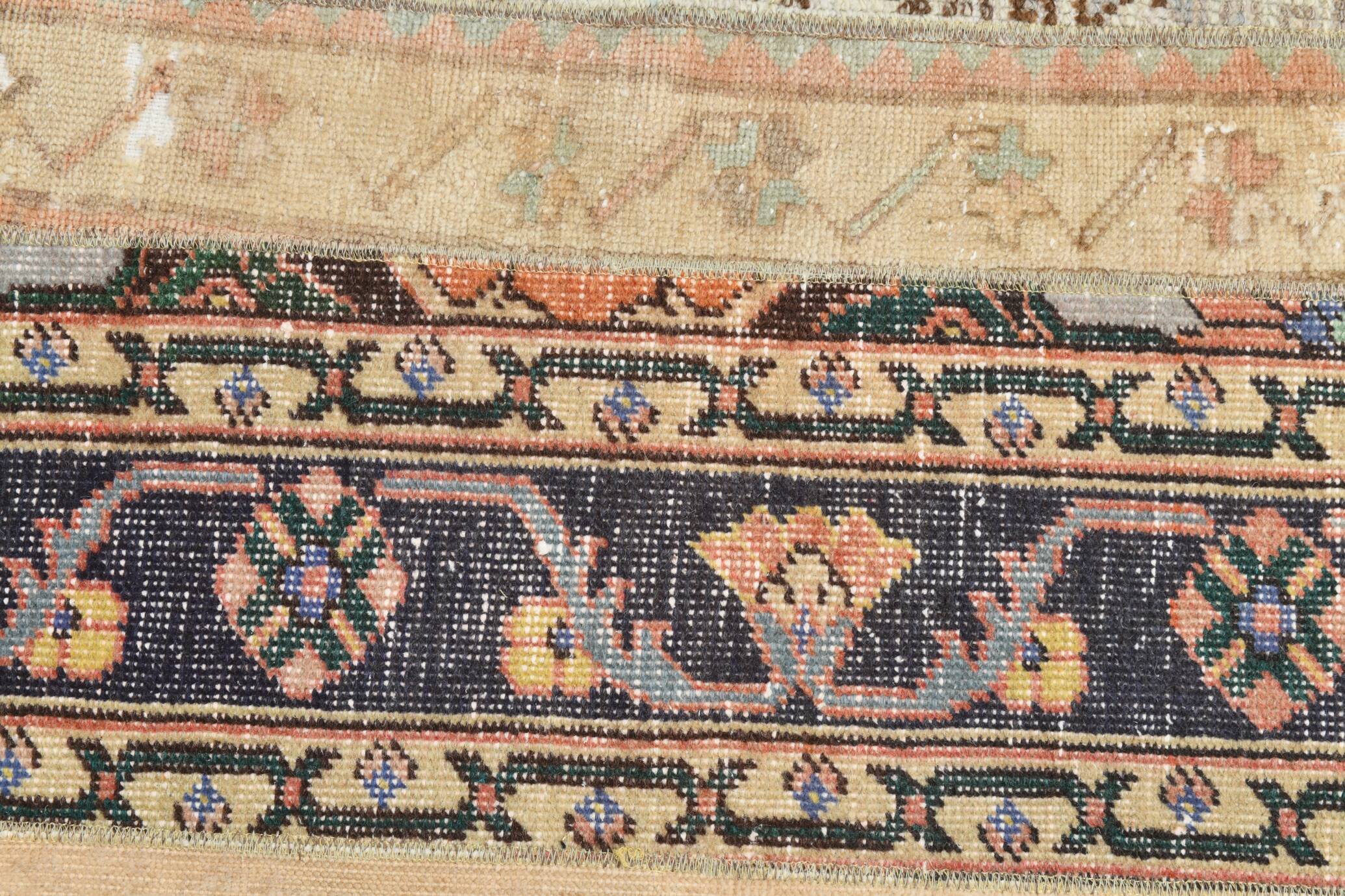 2x9 Multicolor Rustic Boho Vintage Runner Rug, 70x282 Cm