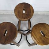 3 brutalist bar stools