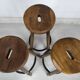 3 brutalist bar stools