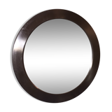 Authentic vintage design 70 brushed steel circular mirror 60cm