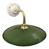 Green enamelled sheet metal wall lamp